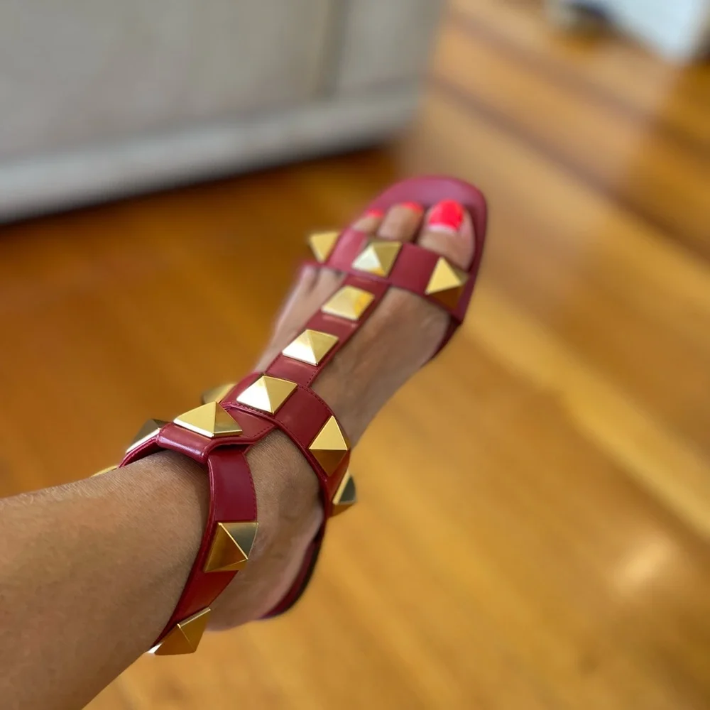 Red Valentino Rock Stud Sandals size Eu 37 worn on 3 times.. - Picture 3 of 10